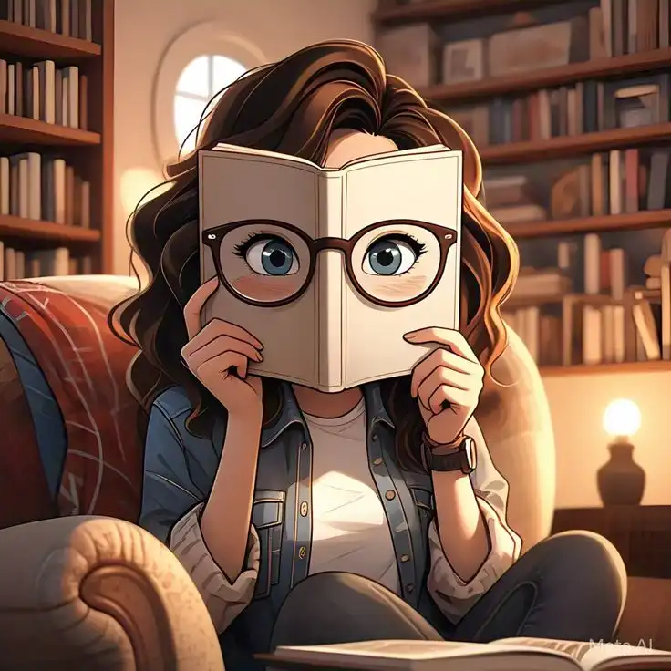 instagram girl with book dp.